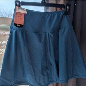 Blue Women's  High waisted Swim Skirt